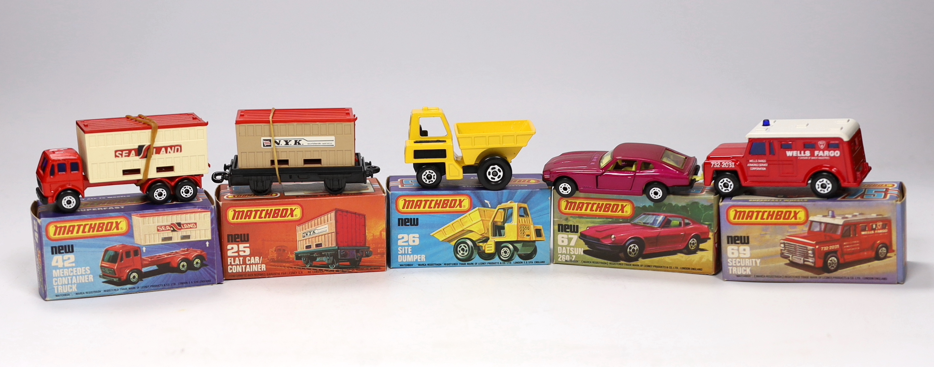 Twelve boxed Matchbox Superfast 1-75 New series diecast vehicles